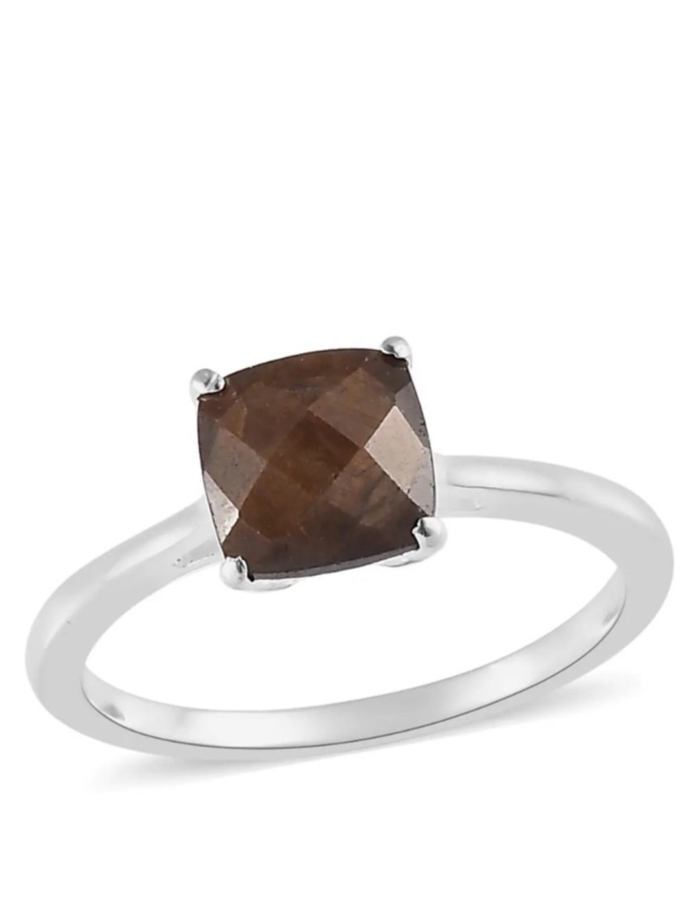 Chocolate Sapphire Solitaire Ring in Sterling Silver (Size 7) 1.85 carats